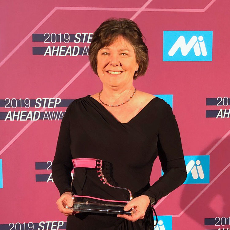 jean bye accepting step award